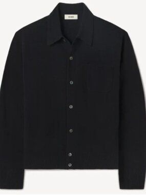 Buck Mason Mens NWT Black California Cashmere Collared Cardigan Size L
